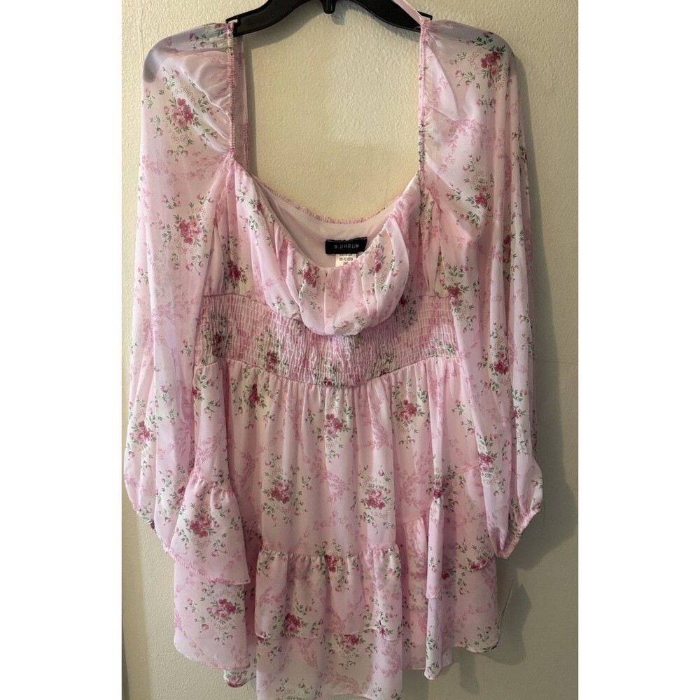 B Darlin Pink Floral Knee Length Dress Sz 13/14 NWT Fairy Core Romantic Spring